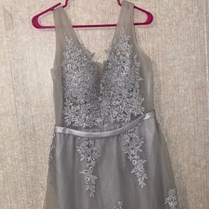 grey prom/formal dress. it’s only been worn once!